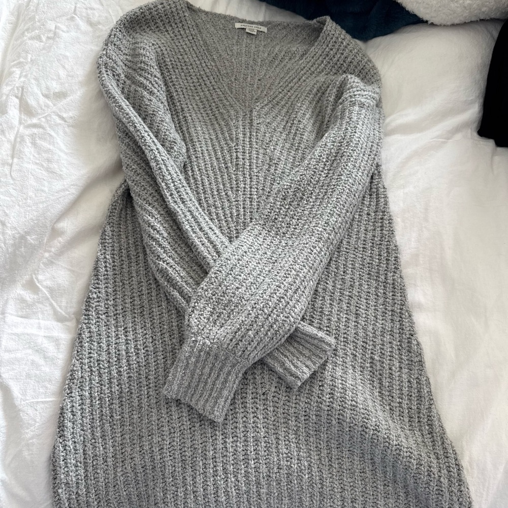 American Eagle Outfitters Gray Knit Mini Dress